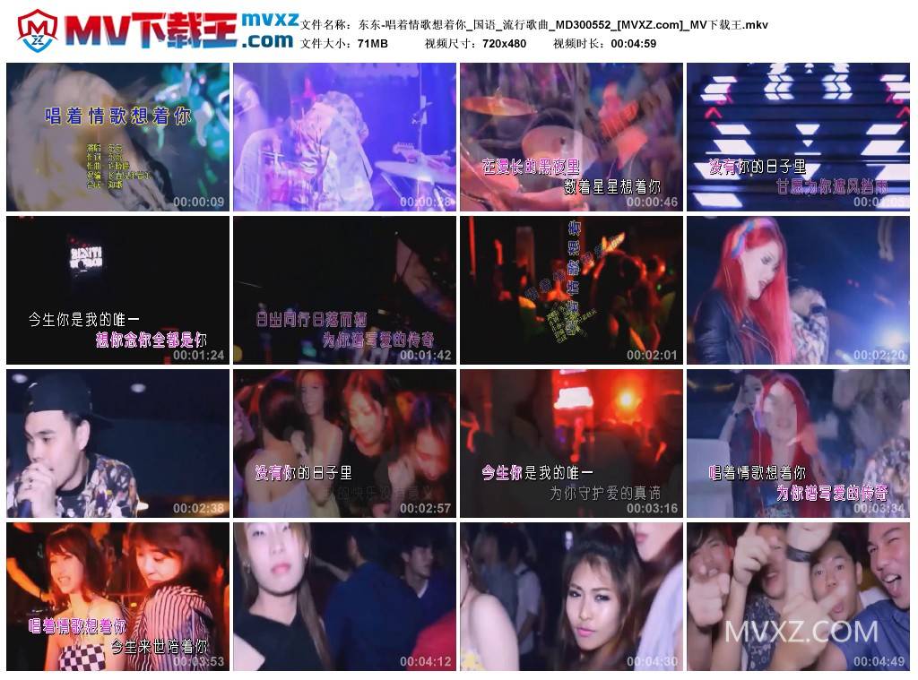 东东-唱着情歌想着你_国语_流行歌曲_MD300552